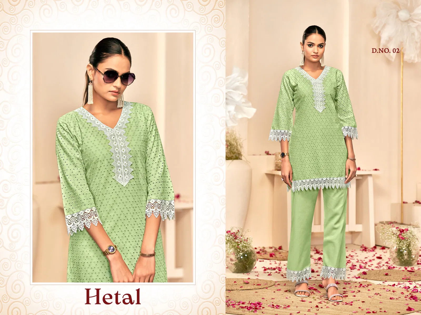 Hetal By Tunic House Cotton Designer Surat Ladies Cord Set Wholesale Market
